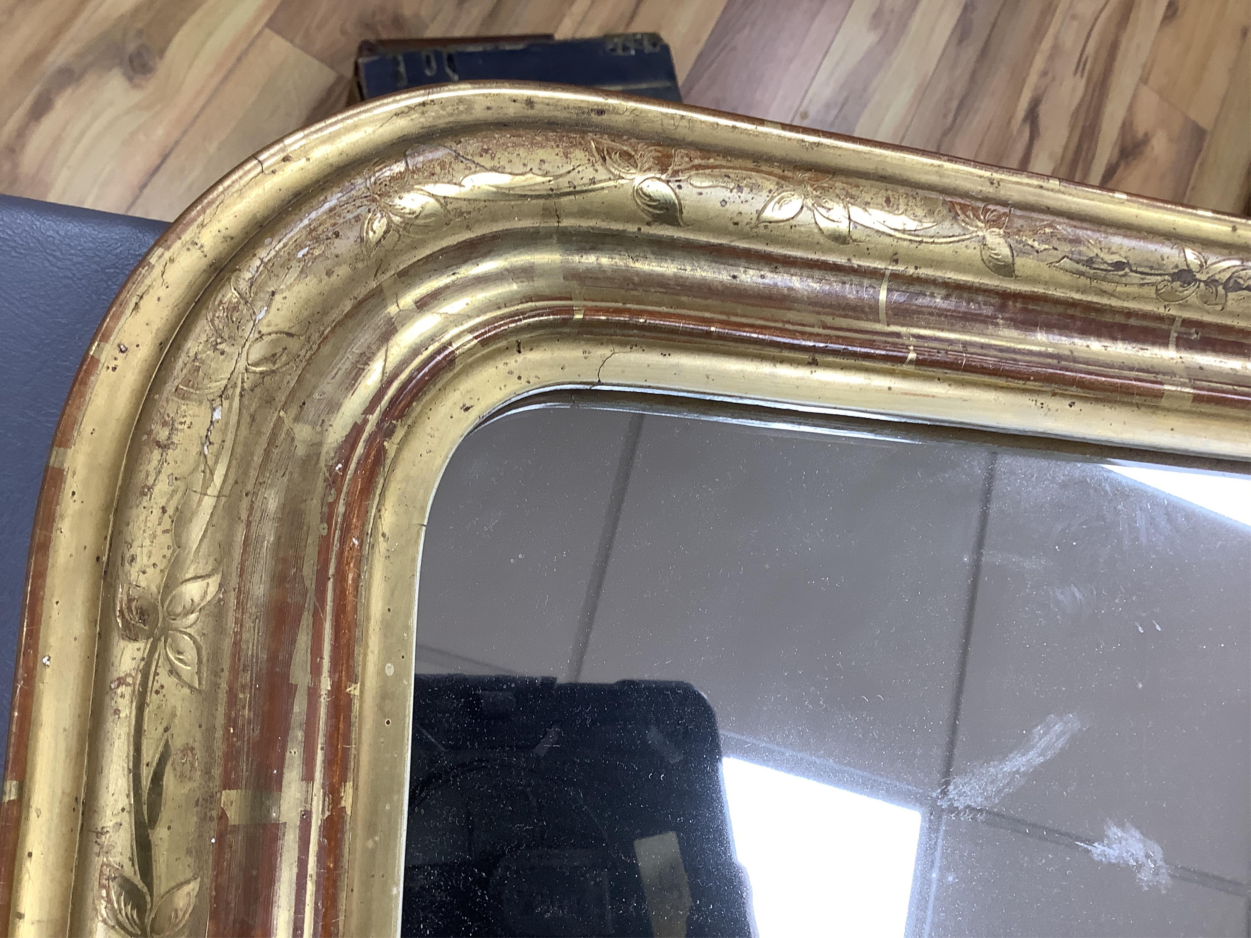 A Louis Philippe giltwood wall mirror, 54 x 42cm